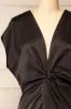 Bossie Black | Long Satin Dress w/ Knot Effect sold by Boutique 1861