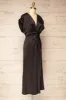 Bossie Black | Long Satin Dress w/ Knot Effect sold by Boutique 1861