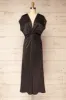 Bossie Black | Long Satin Dress w/ Knot Effect sold by Boutique 1861
