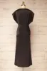Bossie Black | Long Satin Dress w/ Knot Effect sold by Boutique 1861