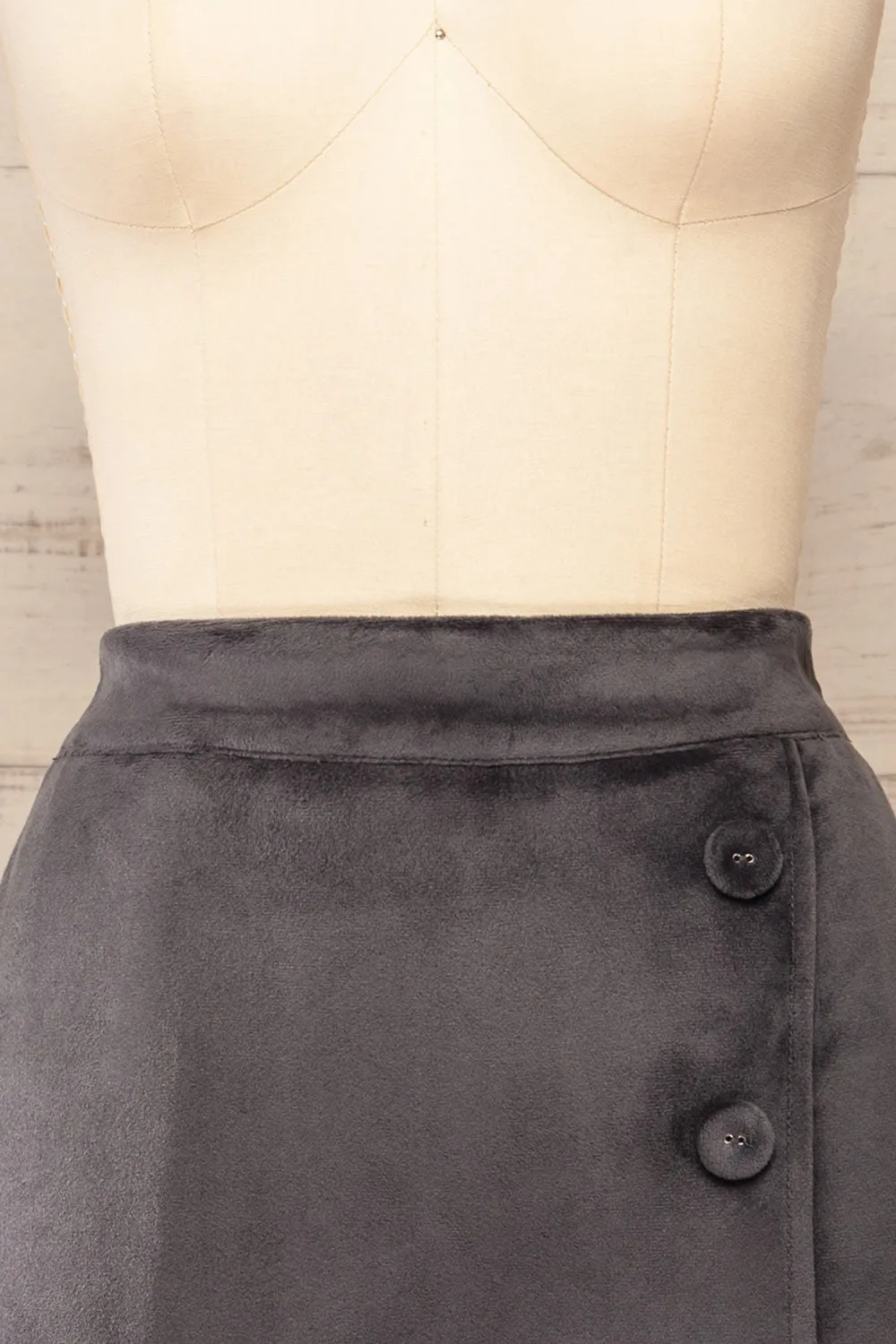 Majuro | Dark Grey Velvet Skort sold by Boutique 1861 product image thumbnail 3
