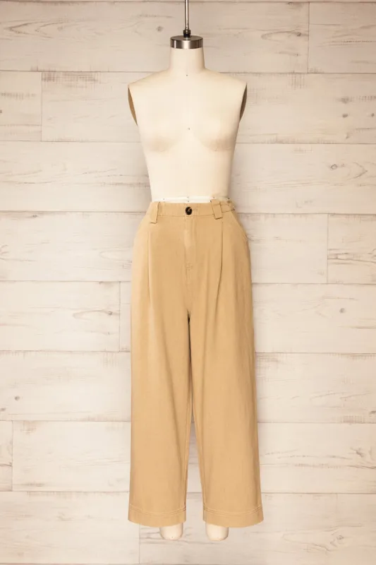 Bibury Taupe | Wide Leg Denim Pants sold by Boutique 1861