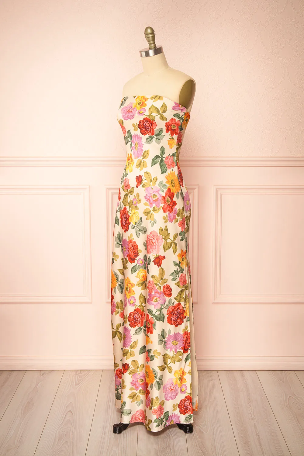 Larosita | Floral Satin Strapless Dress sold by Boutique 1861 product image thumbnail 3