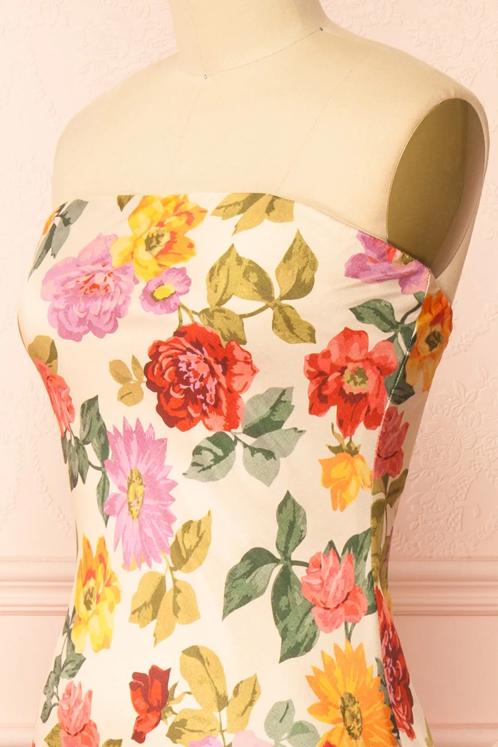 Larosita | Floral Satin Strapless Dress sold by Boutique 1861 product image thumbnail 4