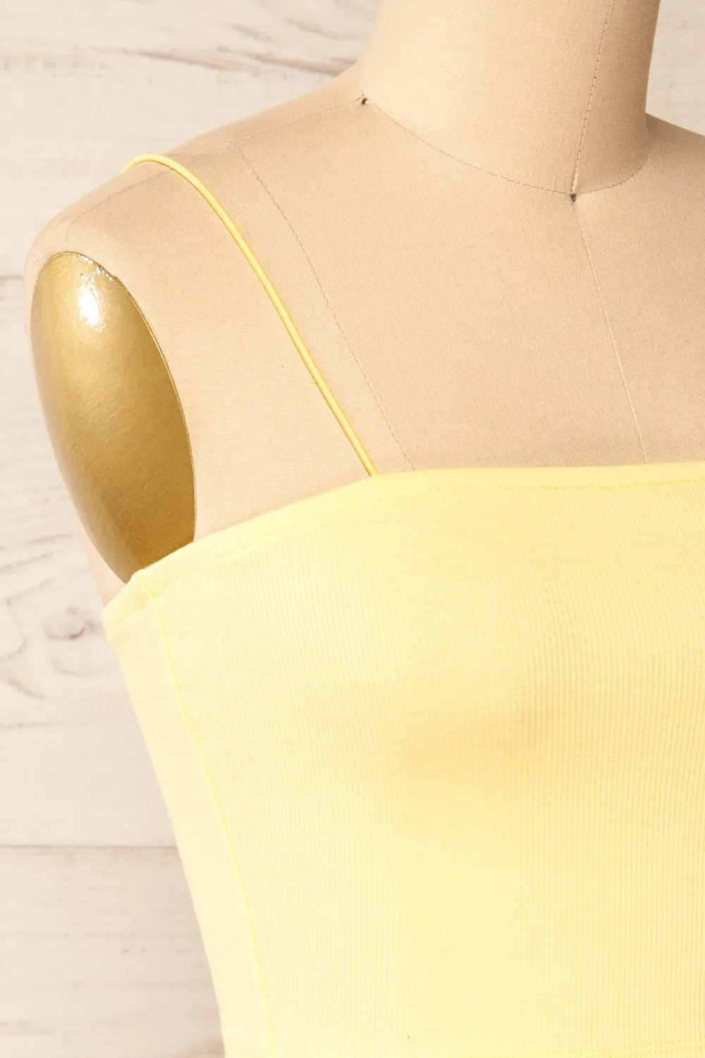 Rimini Yellow | Cropped Ribbed Cami sold by Boutique 1861 product image thumbnail 4