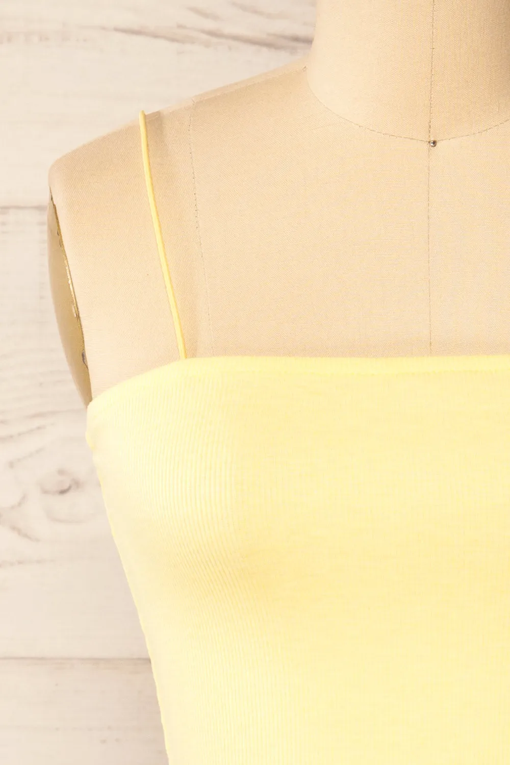 Rimini Yellow | Cropped Ribbed Cami sold by Boutique 1861 product image thumbnail 2