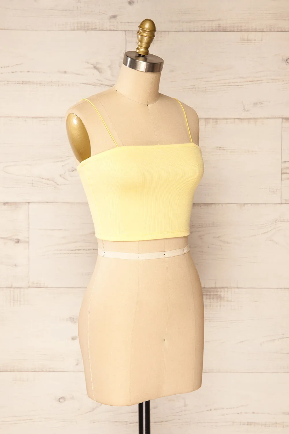 Rimini Yellow | Cropped Ribbed Cami sold by Boutique 1861 product image thumbnail 3