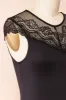 Gracida | Black Bodysuit w/ Lace Neckline sold by Boutique 1861