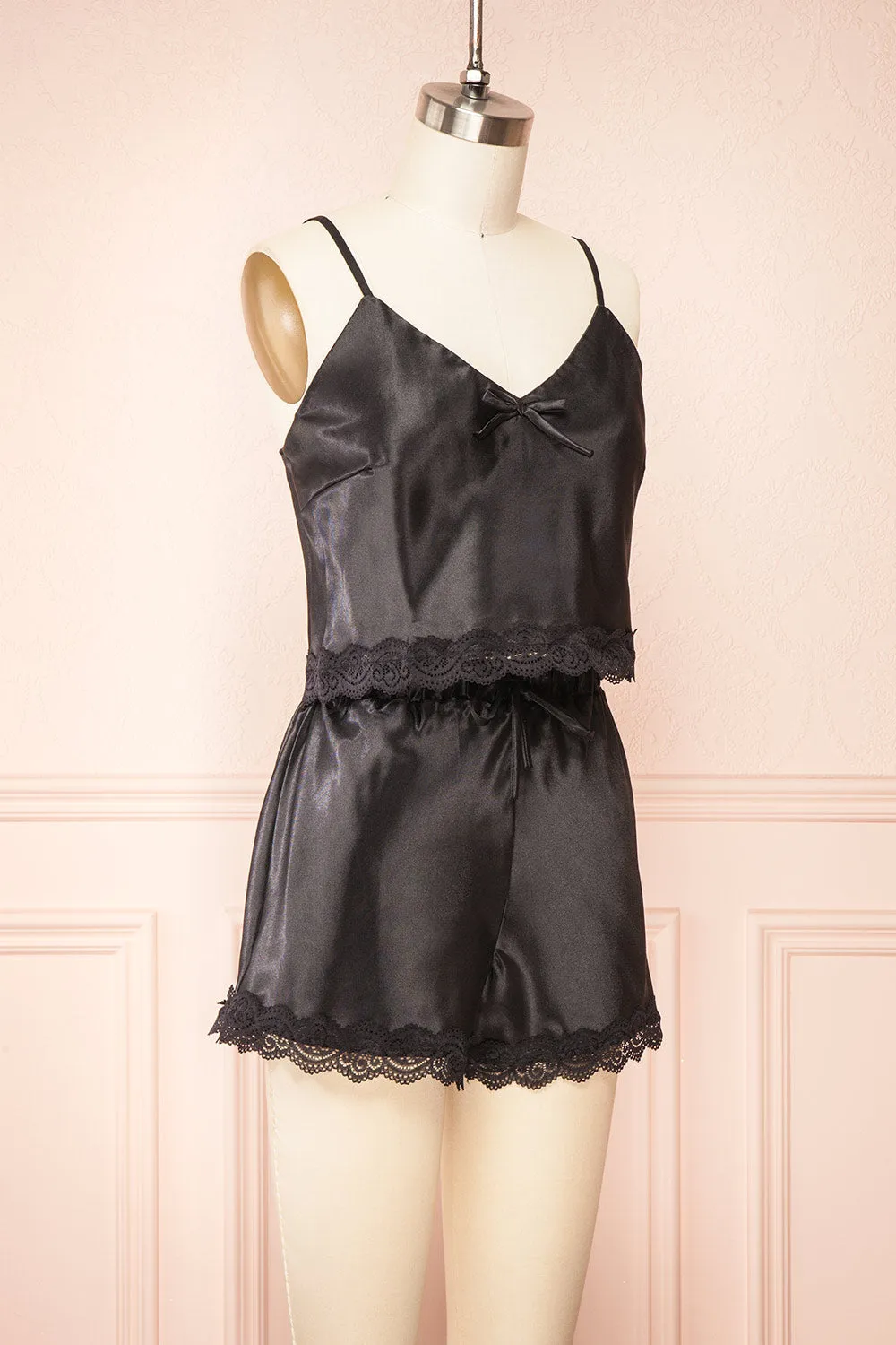 Set Cassiana Black | Satin Pyjama Set sold by Boutique 1861 product image thumbnail 3