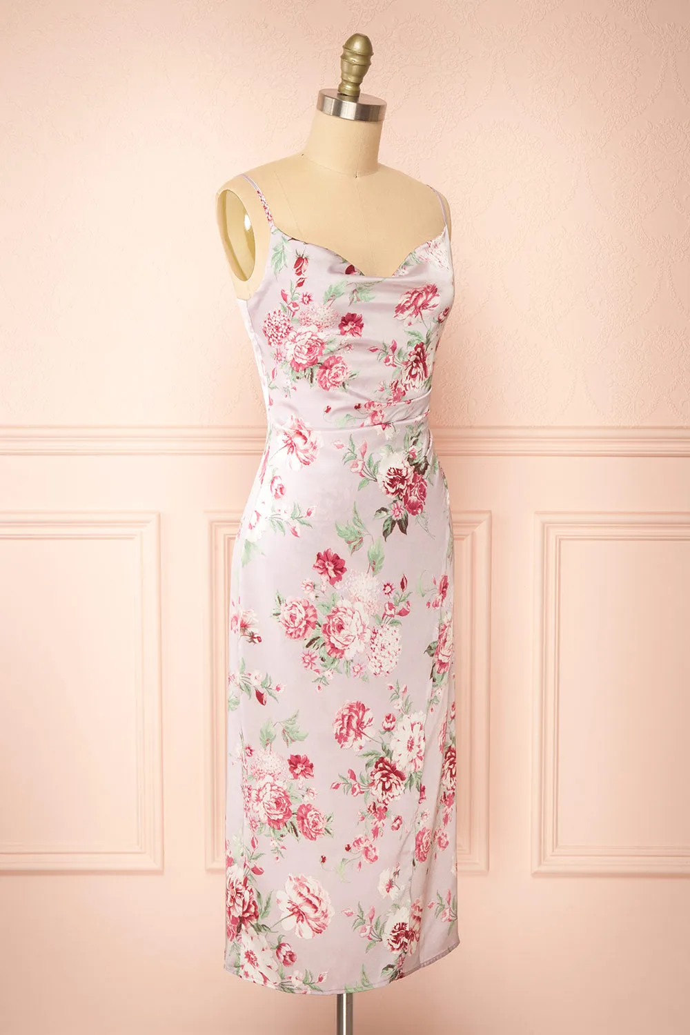 Mauvali | Cowl Neck Floral Midi Dress sold by Boutique 1861 product image thumbnail 3
