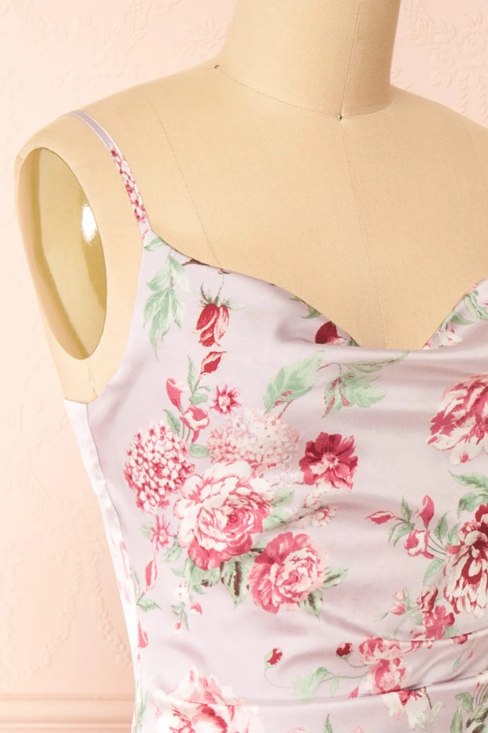 Mauvali | Cowl Neck Floral Midi Dress sold by Boutique 1861 product image thumbnail 4