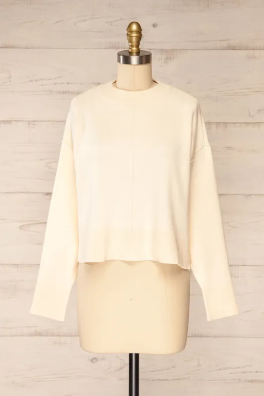 Monterrey Ivory | Knit Crewneck w/ Ribbed Details sold by Boutique 1861