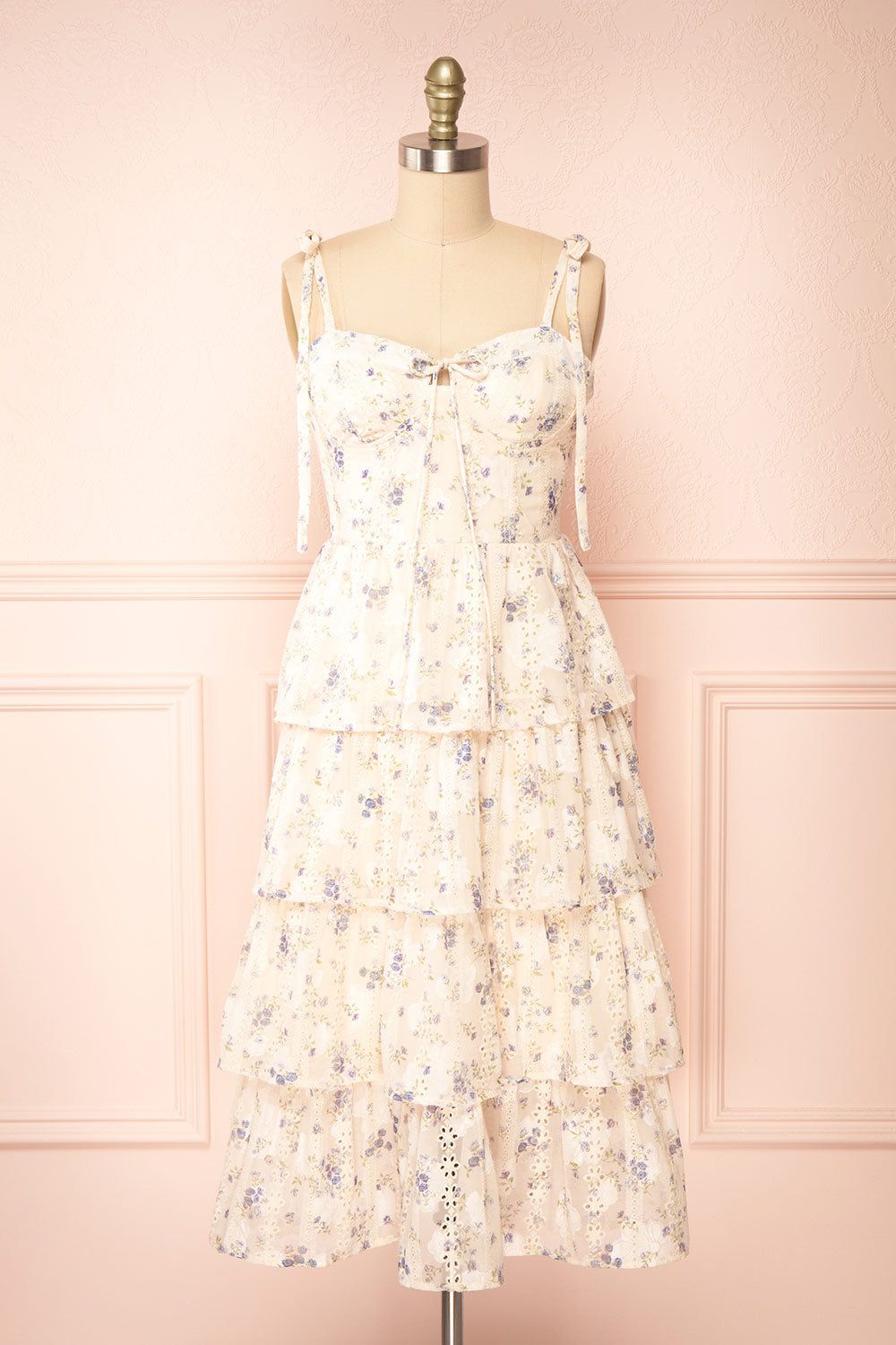 Isadora | Floral Tiered Midi Dress w/ Ruffles sold by Boutique 1861