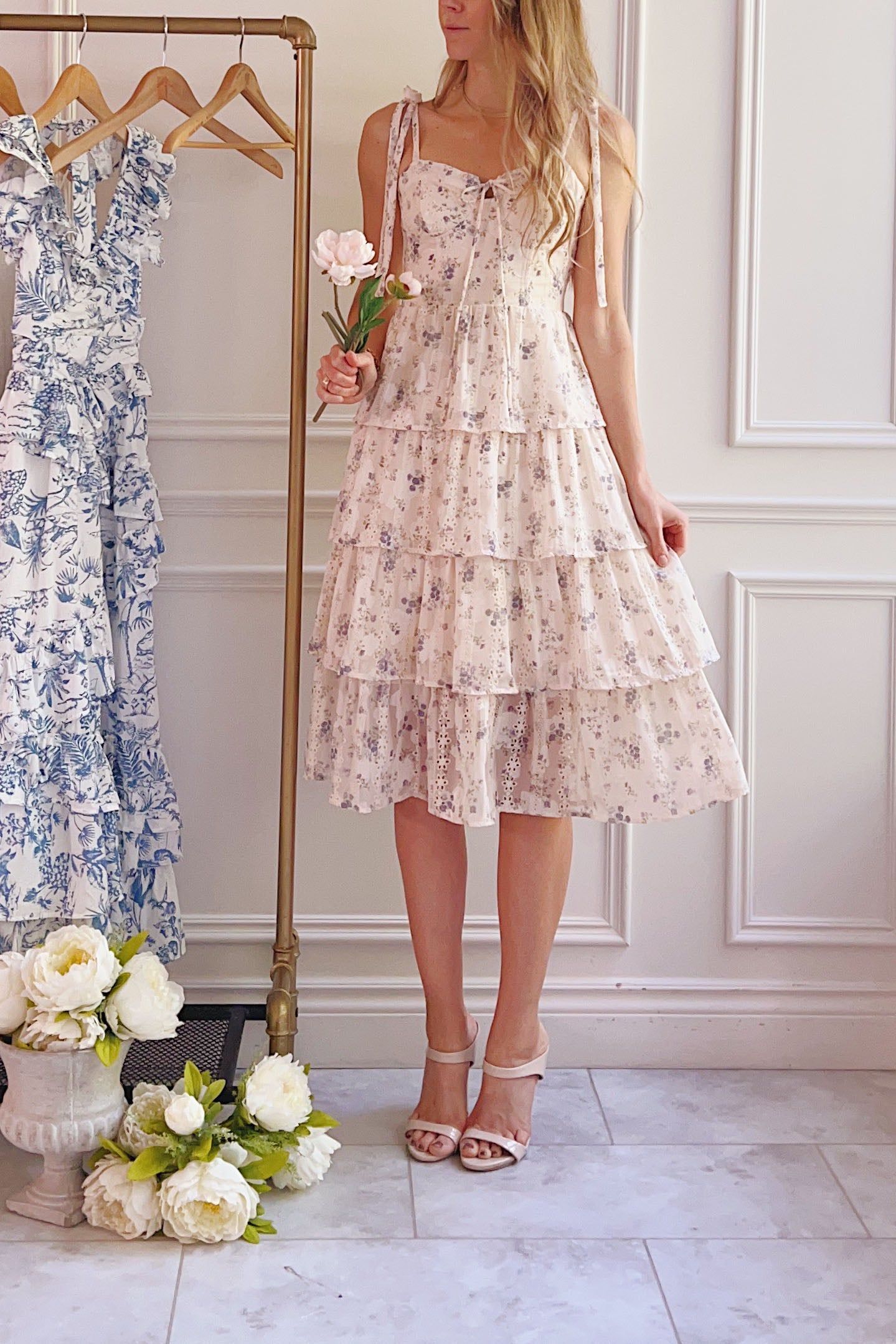 Isadora | Floral Tiered Midi Dress w/ Ruffles sold by Boutique 1861 product image thumbnail 2