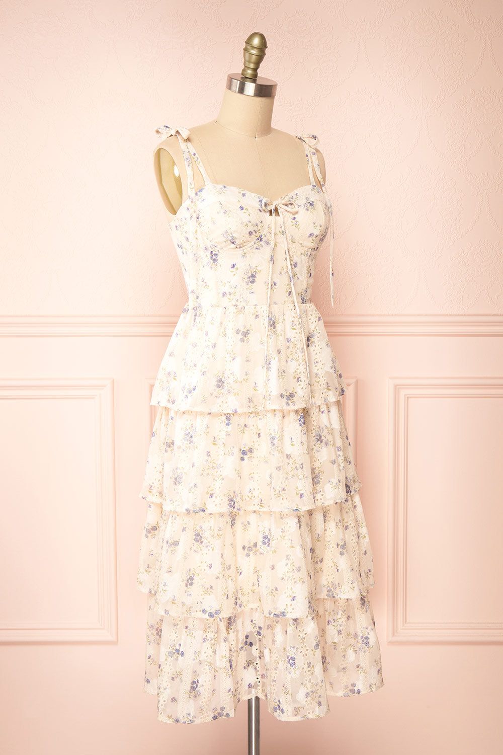 Isadora | Floral Tiered Midi Dress w/ Ruffles sold by Boutique 1861 product image thumbnail 4