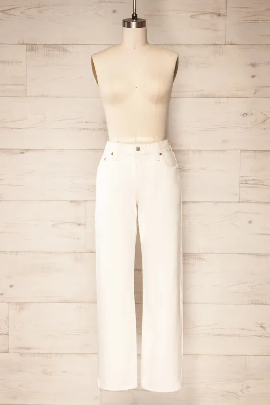 Pamy | Ivory High-Waisted Straight Leg Jeans sold by Boutique 1861
