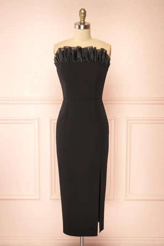 Scarabella | Strapless Black Midi Dress sold by Boutique 1861