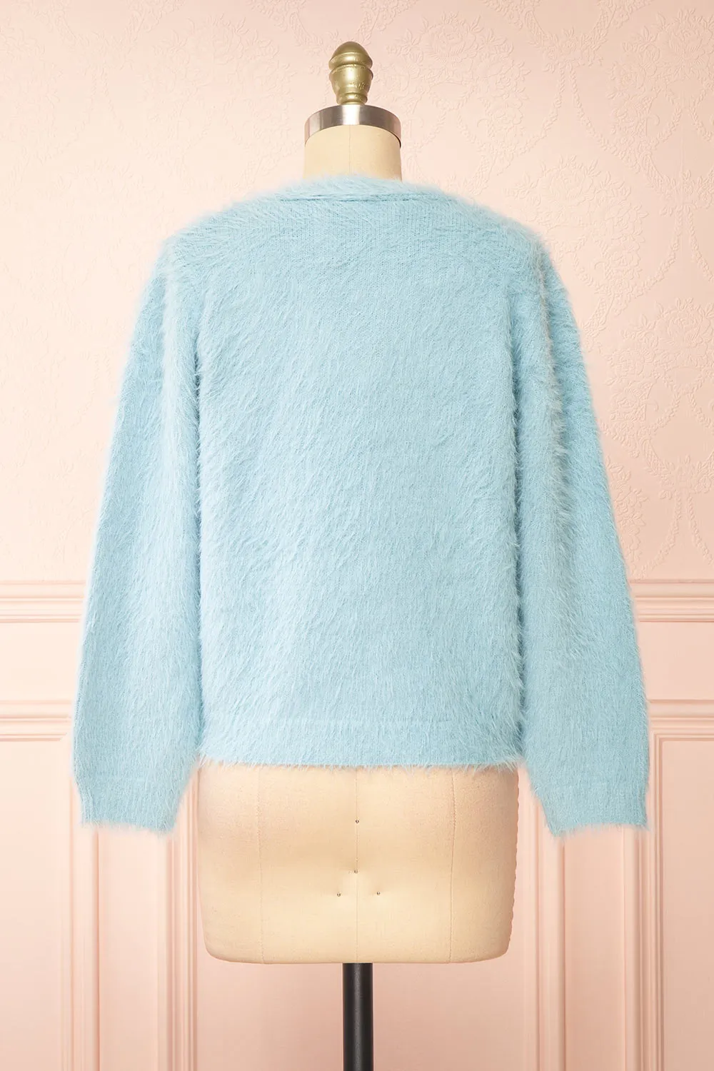 Serianna | Fuzzy Button-Up Blue Cardigan sold by Boutique 1861 product image thumbnail 5