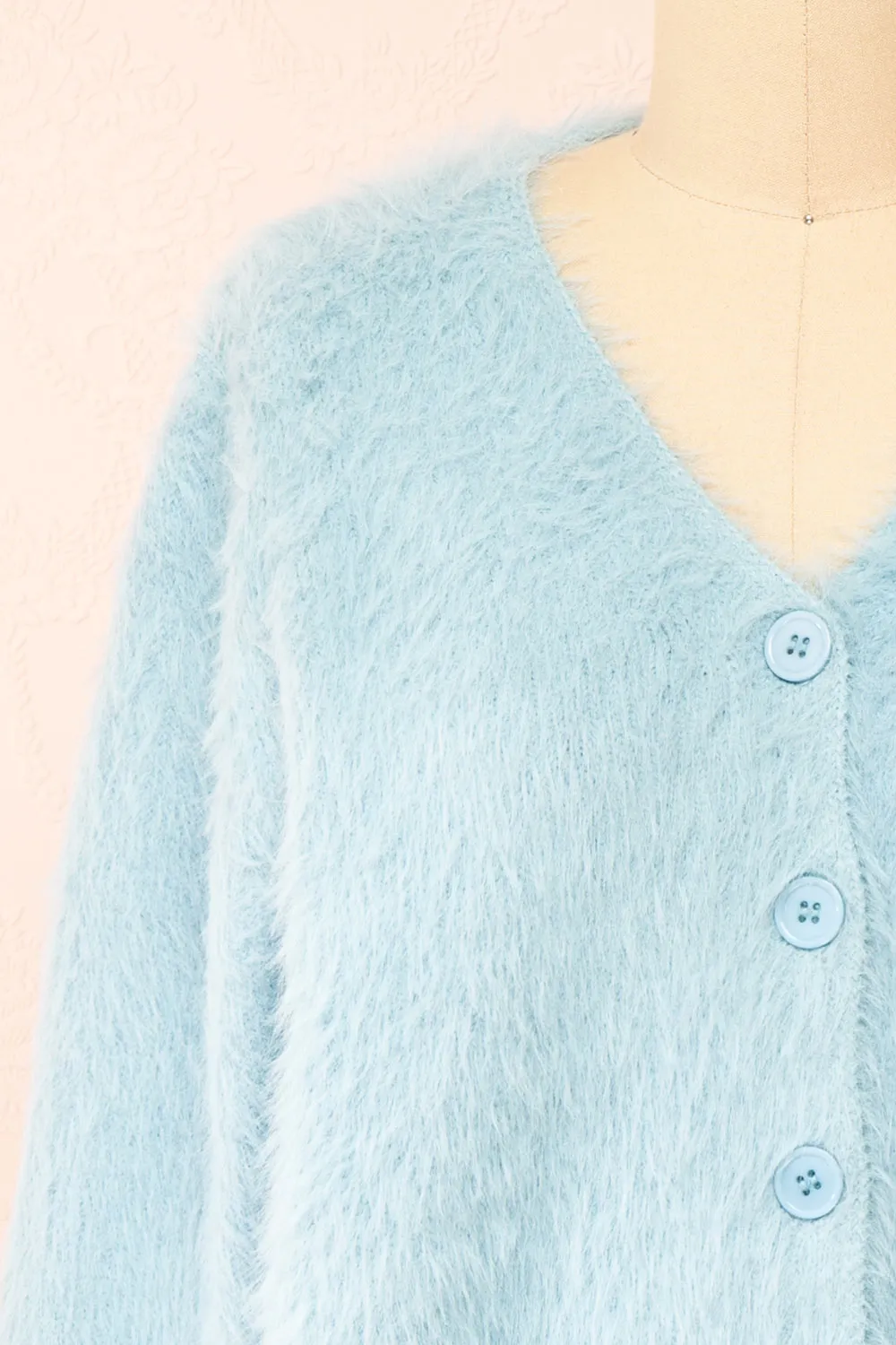 Serianna | Fuzzy Button-Up Blue Cardigan sold by Boutique 1861 product image thumbnail 2