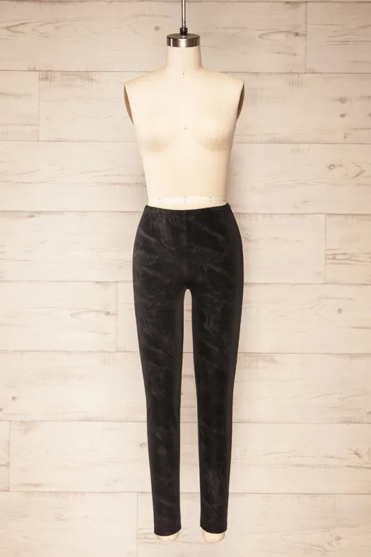 Syracuse | Black Faux Suede High-Waisted Leggings sold by Boutique 1861