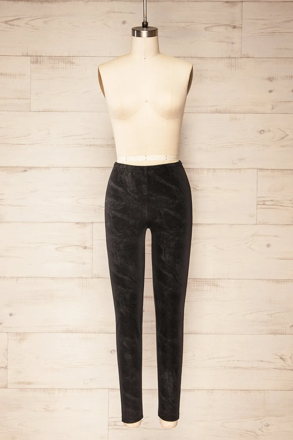 Syracuse | Black Faux Suede High-Waisted Leggings sold by Boutique 1861