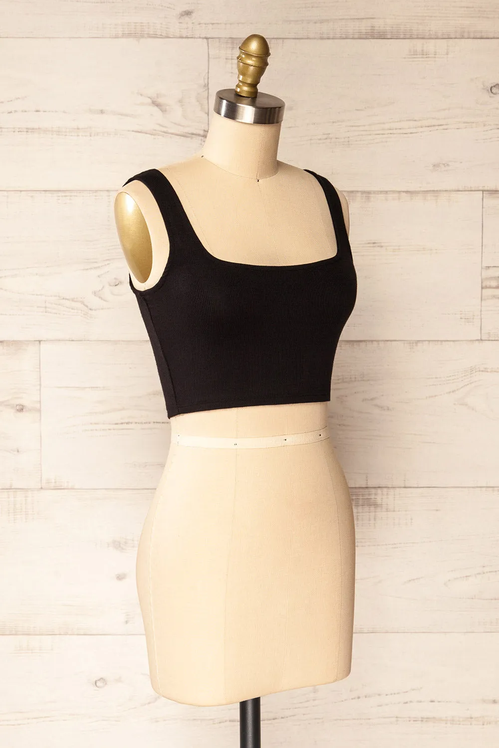 Seoul Black | Cropped Ribbed Cami Top sold by Boutique 1861 product image thumbnail 3