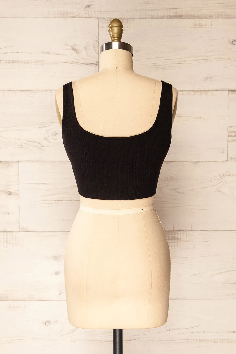 Seoul Black | Cropped Ribbed Cami Top sold by Boutique 1861 product image thumbnail 5