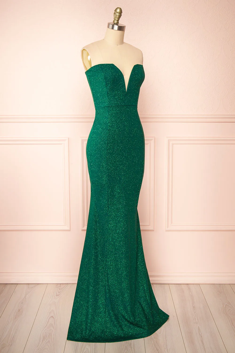 Norcia Green | Shimmery Bustier Mermaid Maxi Dress sold by Boutique 1861 product image thumbnail 3