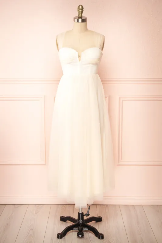 Lizzie Cream | Midi Tulle Dress w/ Corset sold by Boutique 1861