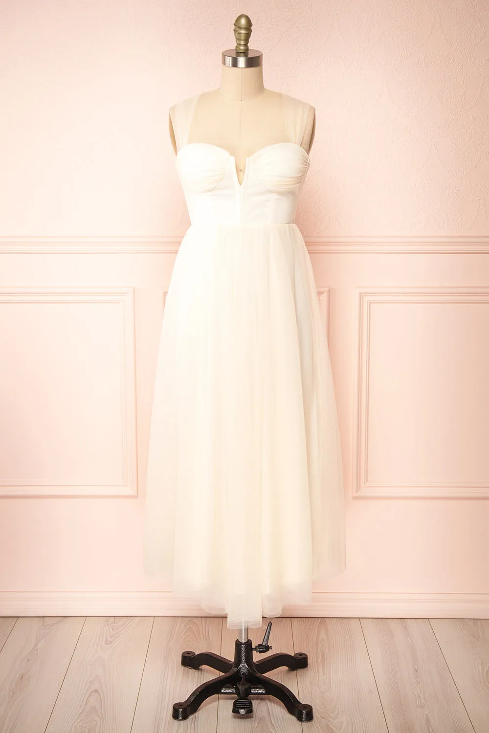 Lizzie Cream | Midi Tulle Dress w/ Corset sold by Boutique 1861