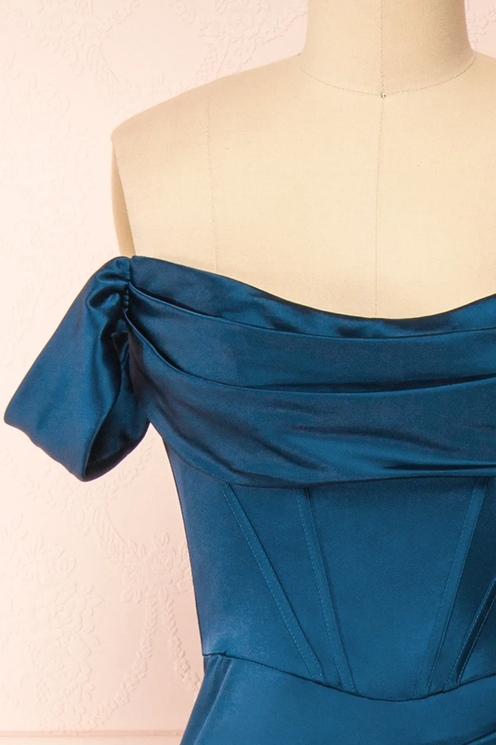 Evolet Navy | Off-Shoulder Corset Maxi Dress sold by Boutique 1861 product image thumbnail 4