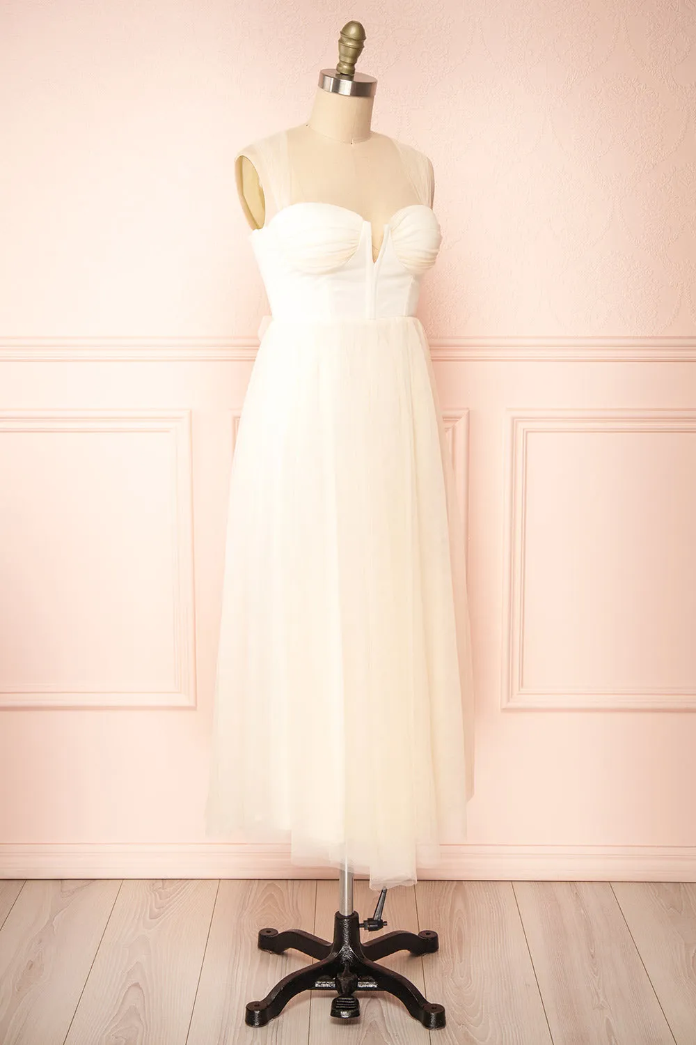 Lizzie Cream | Midi Tulle Dress w/ Corset sold by Boutique 1861 product image thumbnail 4
