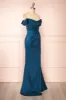 Evolet Navy | Off-Shoulder Corset Maxi Dress sold by Boutique 1861