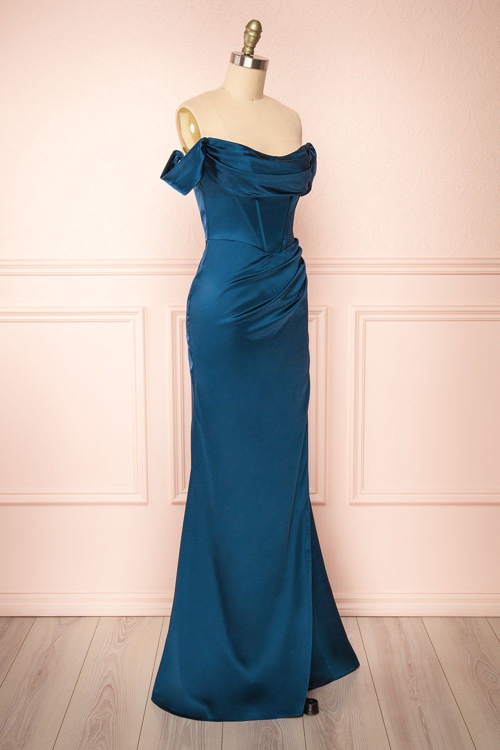 Evolet Navy | Off-Shoulder Corset Maxi Dress sold by Boutique 1861 product image thumbnail 5