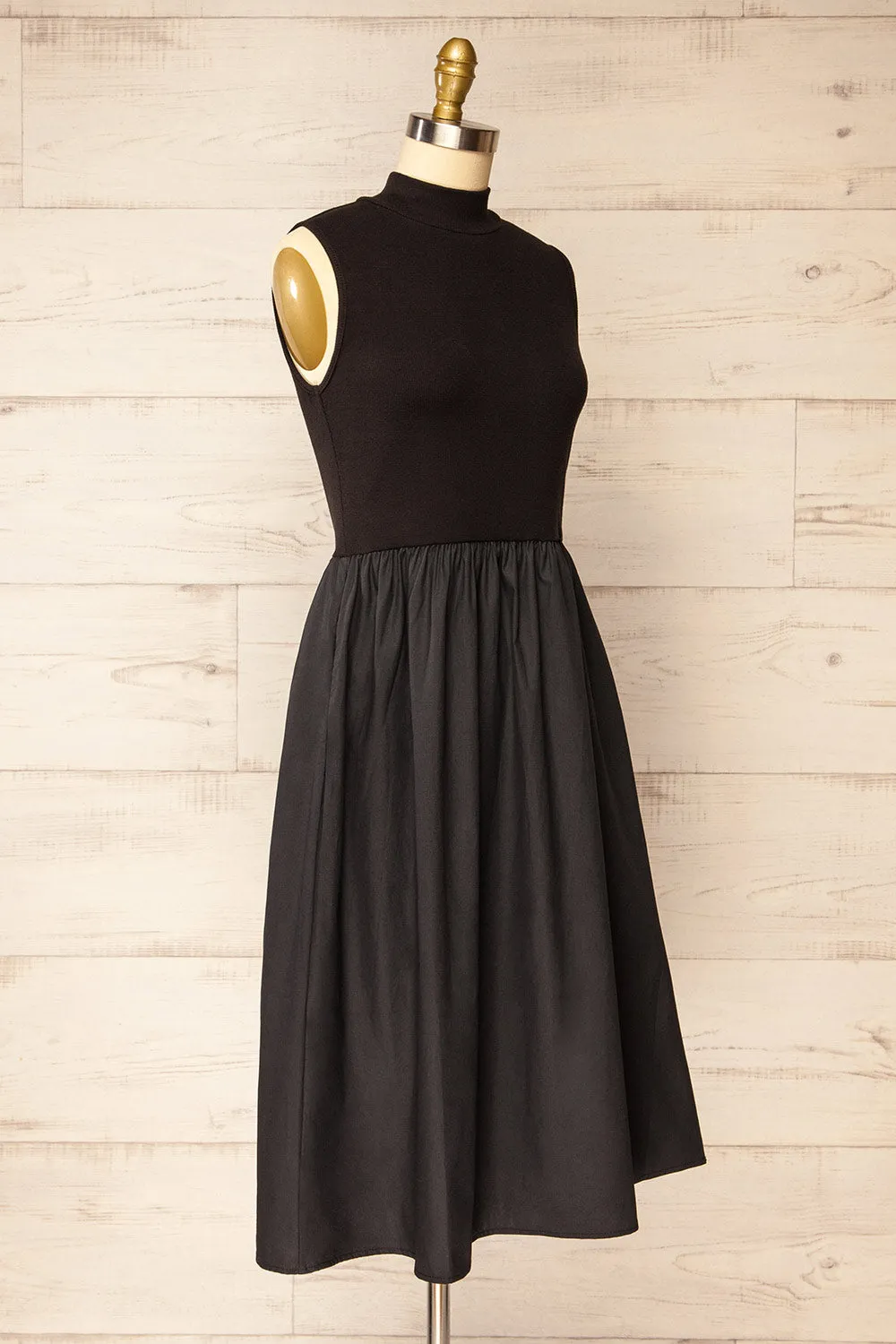 Frell Black | Midi Dress w/ Mock Neck sold by Boutique 1861 product image thumbnail 3