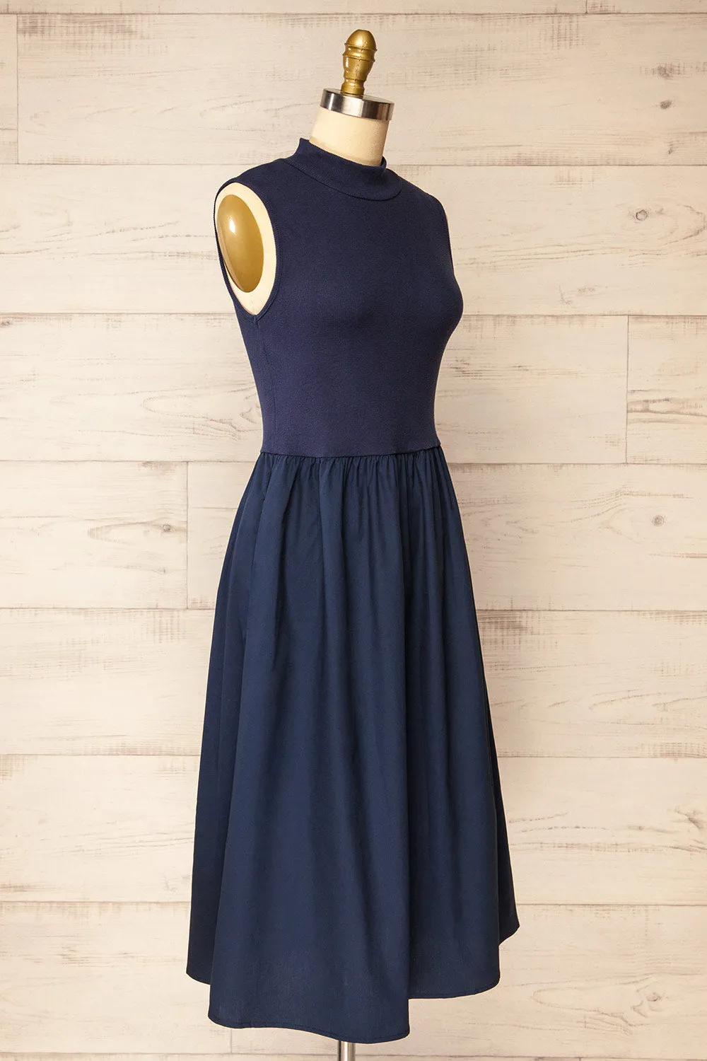 Frell Navy | Midi Dress w/ Mock Neck sold by Boutique 1861 product image thumbnail 4