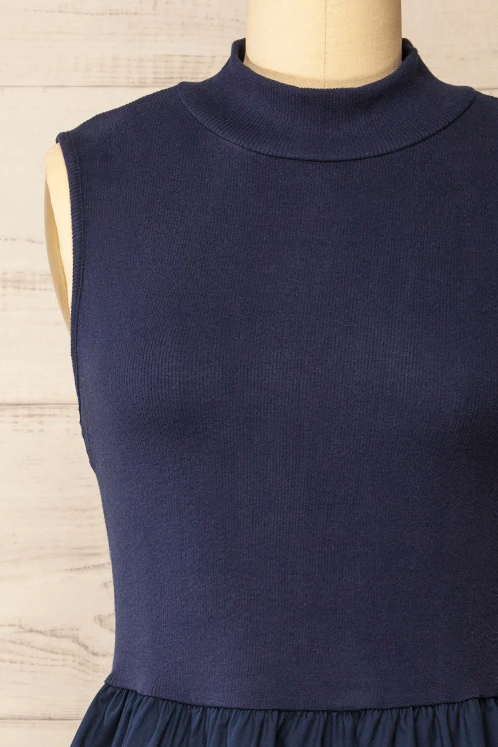 Frell Navy | Midi Dress w/ Mock Neck sold by Boutique 1861 product image thumbnail 3