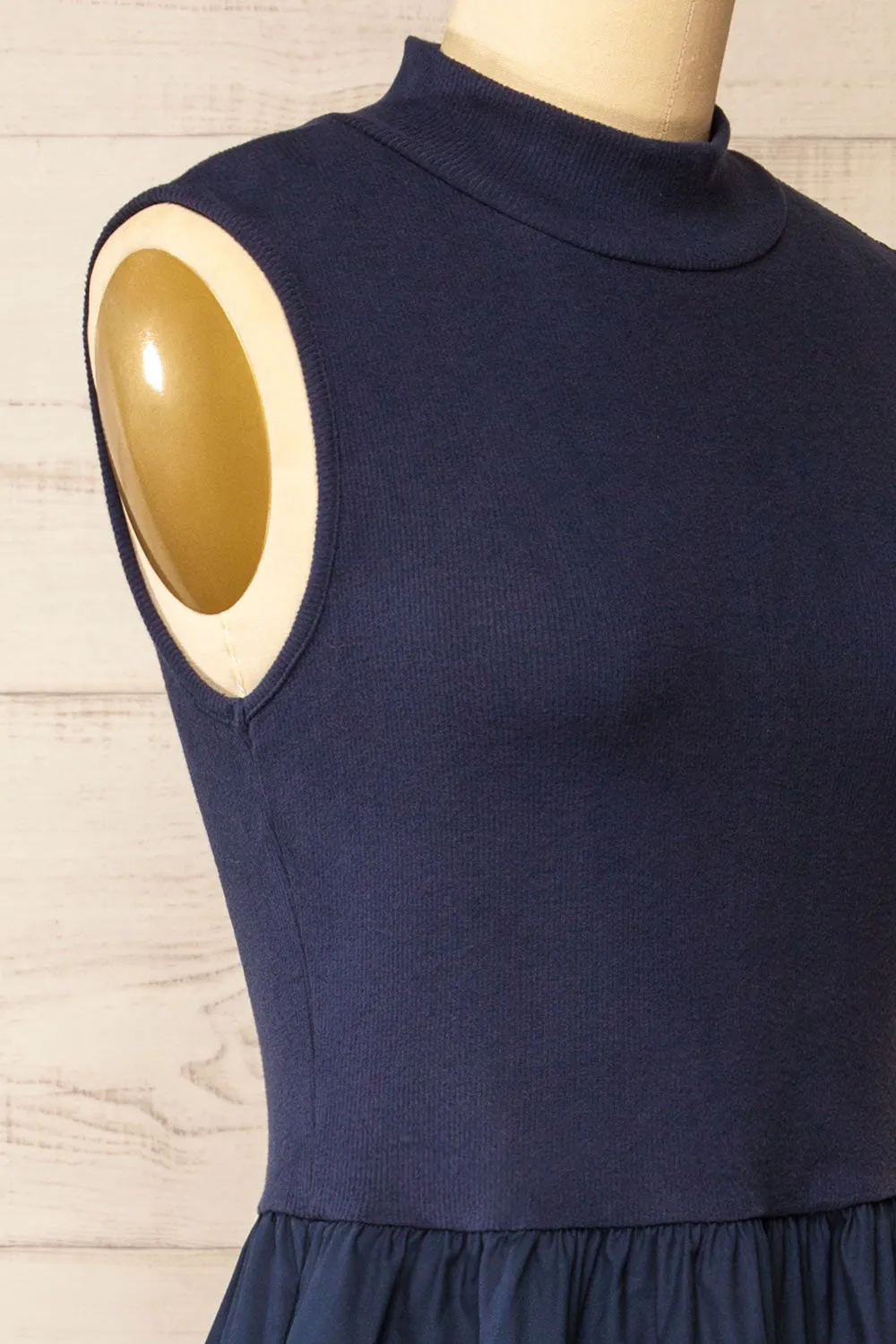 Frell Navy | Midi Dress w/ Mock Neck sold by Boutique 1861 product image thumbnail 5