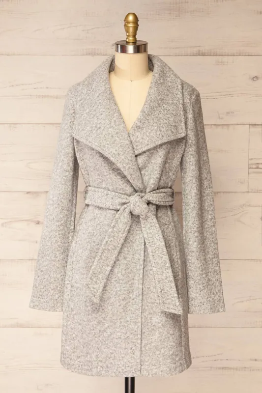 Abasha Grey | Short Felt Coat sold by Boutique 1861