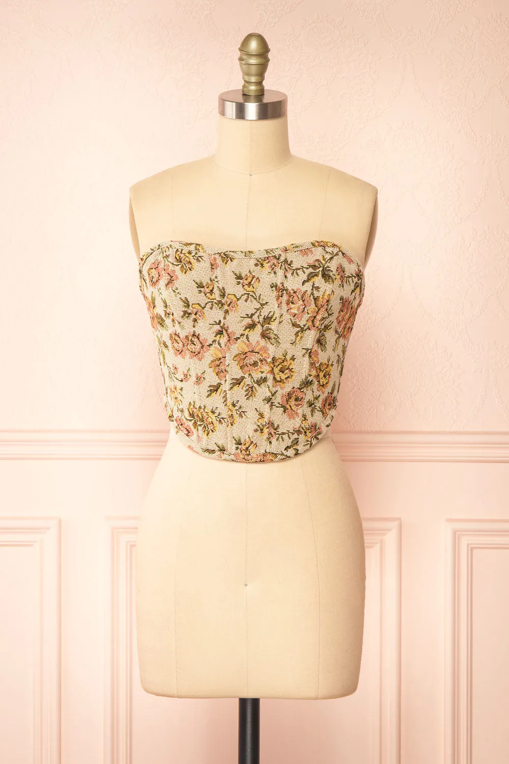 Sophee | Jacquard Bustier Corset Top sold by Boutique 1861
