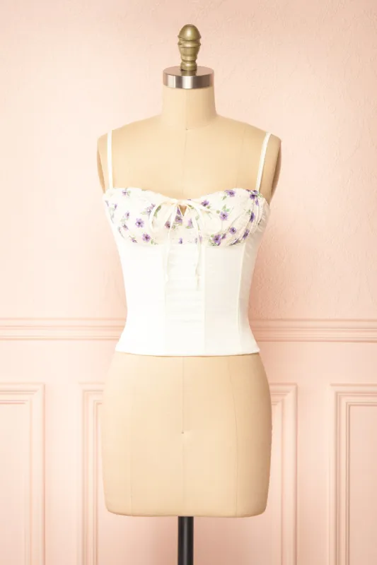 Jubilee | Satin Corset w/ Floral Contrast sold by Boutique 1861