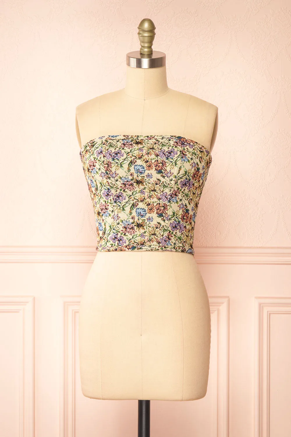 Gloriosa | Bustier Corset Top w/ Lace Up Back sold by Boutique 1861