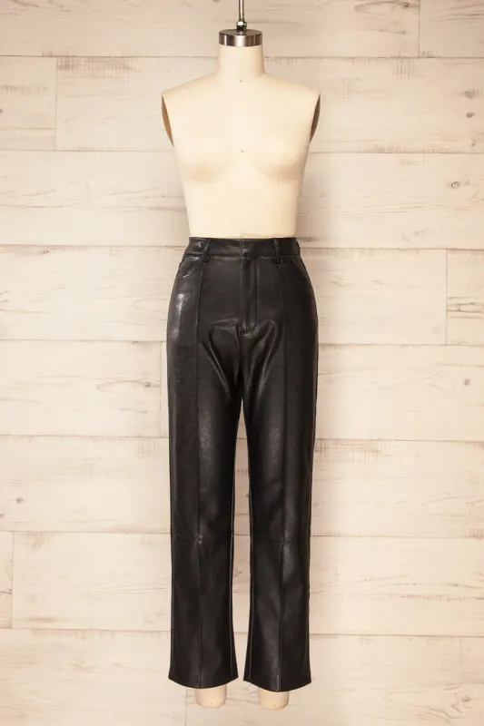 Transylvania | Black Faux-Leather Pants sold by Boutique 1861
