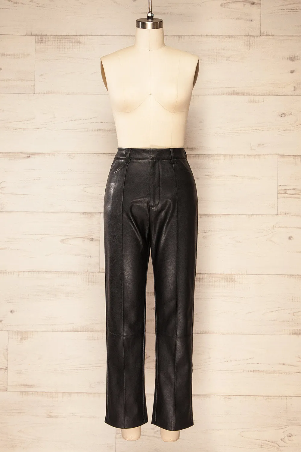 Transylvania | Black Faux-Leather Pants sold by Boutique 1861
