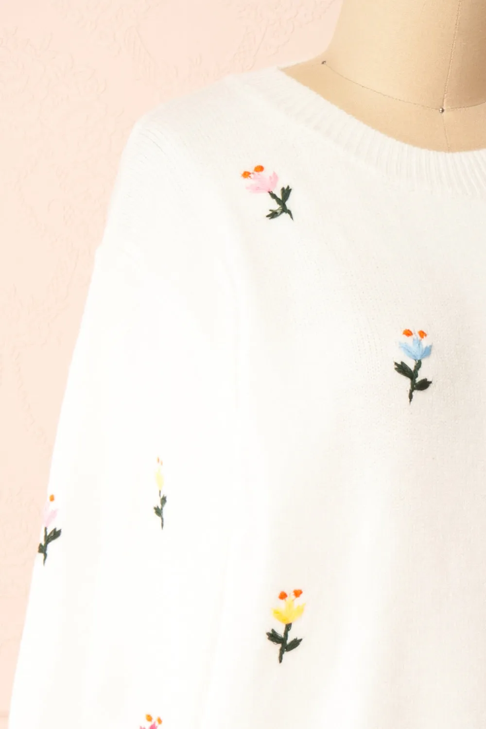 Jardynia | Ivory Sweater w/ Knitted Flowers sold by Boutique 1861 product image thumbnail 5