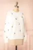 Jardynia | Ivory Sweater w/ Knitted Flowers sold by Boutique 1861