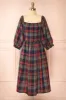 Arellia Navy | Plaid Flannel Midi Dress sold by Boutique 1861