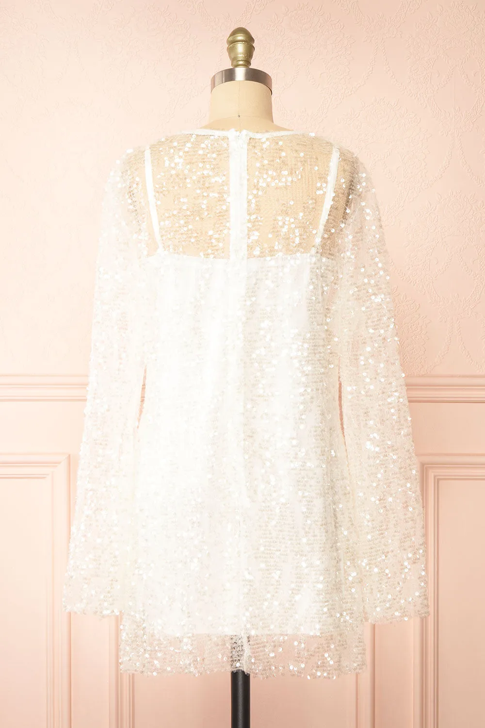 Asael Ivory | Short Long-Sleeved Sequin Dress sold by Boutique 1861 product image thumbnail 5