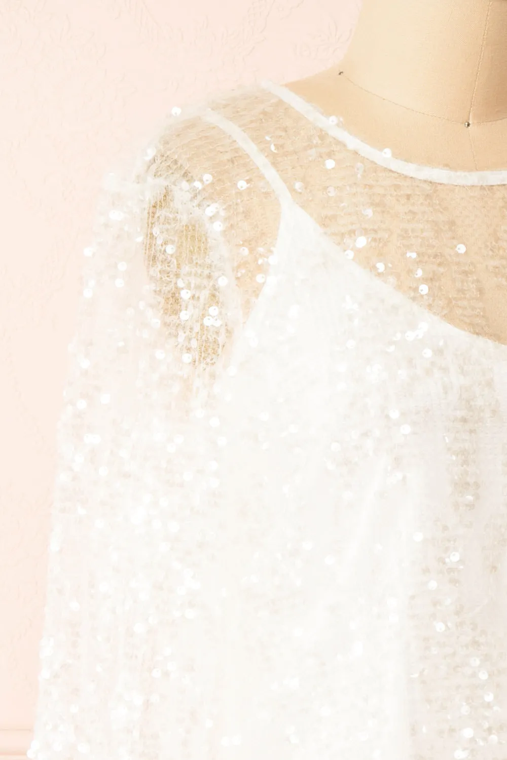 Asael Ivory | Short Long-Sleeved Sequin Dress sold by Boutique 1861 product image thumbnail 4