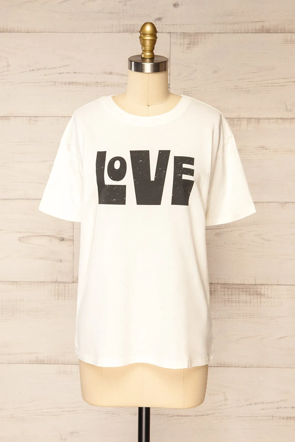 Serval | White "Love" T-Shirt sold by Boutique 1861
